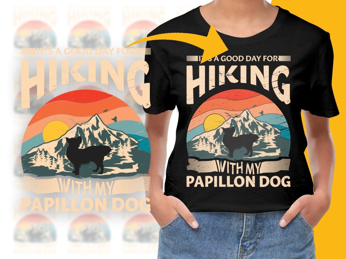 It's a Good Day for Hiking with My Papillon Dog PNG File - Teepew
