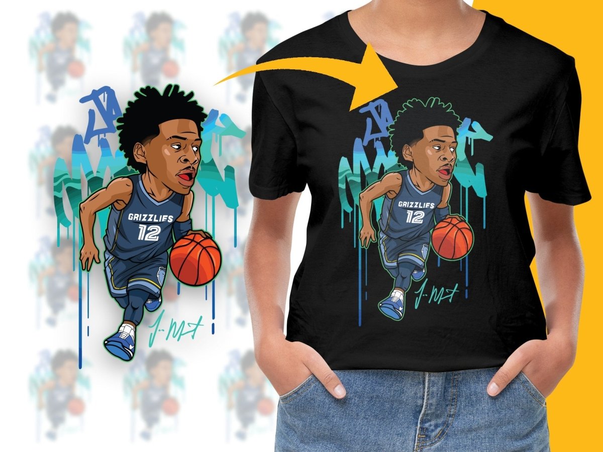 Ja Morant Cartoon Basketball Player Memphis Grizzlies PNG File - Teepew