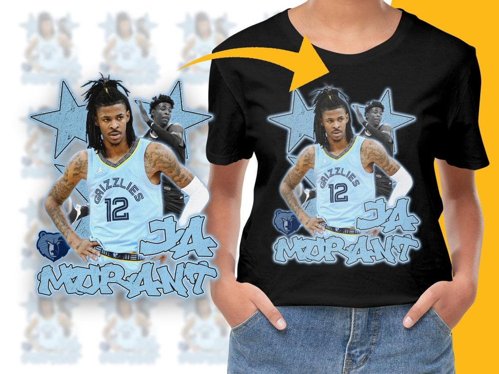 Ja Morant Grizzlies Basketball Star Bootleg PNG File - Teepew