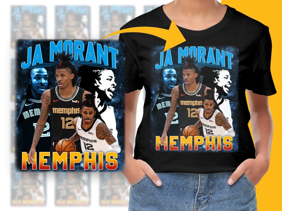 Ja Morant Memphis Grizzlies Basketball Star Bootleg PNG File - Teepew