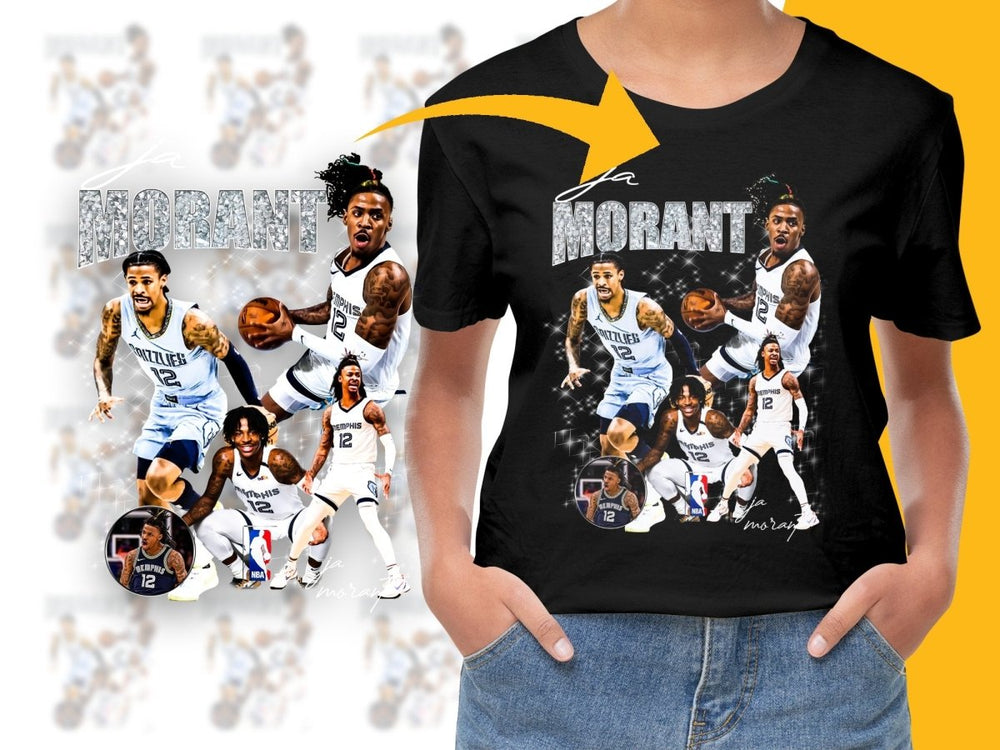 Ja Morant NBA Superstar Memphis Grizzlies Bootleg Graphic PNG File - Teepew