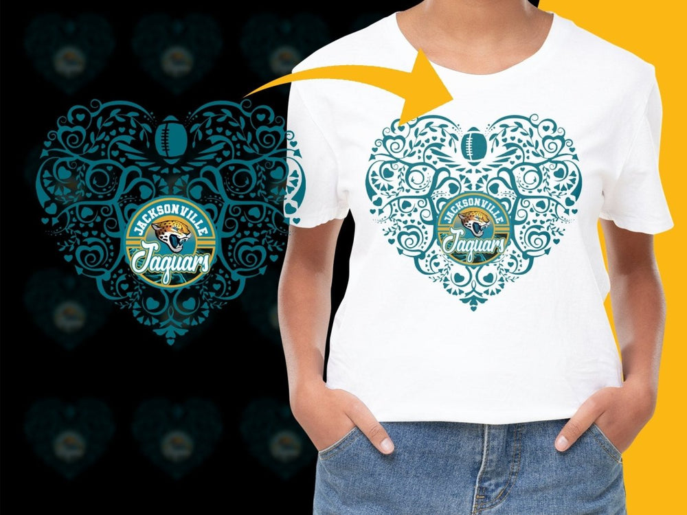 Jacksonville Jaguars Heart Design Fan PNG File - Teepew