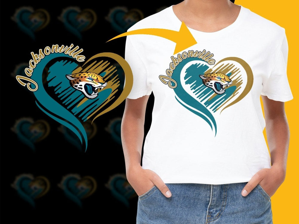 Jacksonville Jaguars Heart Design PNG File - Teepew