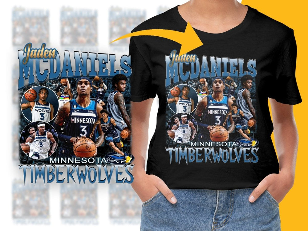 Jaden McDaniels Minnesota Timberwolves Basketball Star Bootleg Graphic PNG File - Teepew