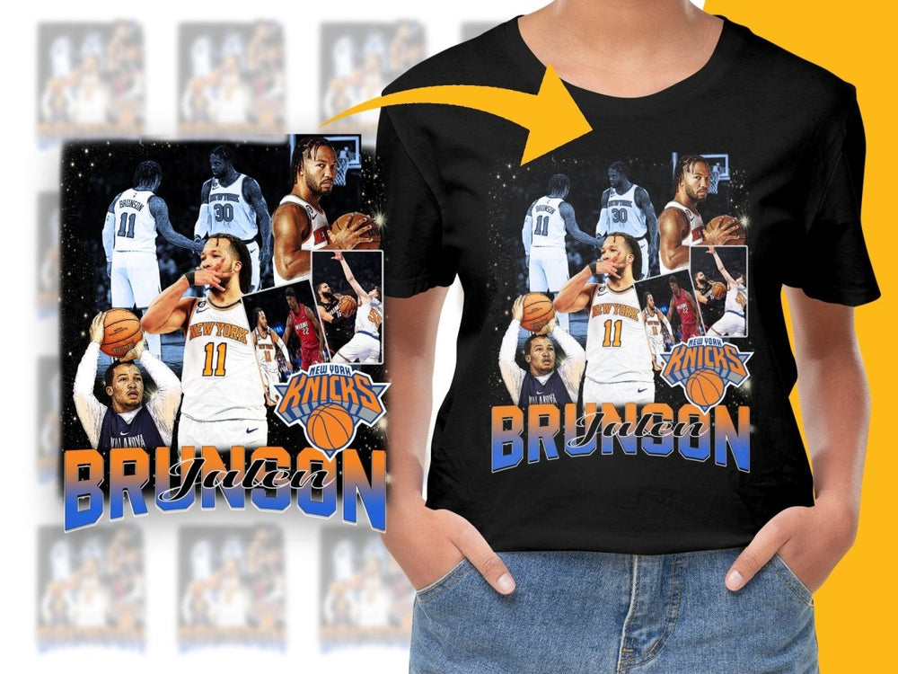 Jalen Brunson New York Knicks Basketball Superstar Bootleg PNG File - Teepew