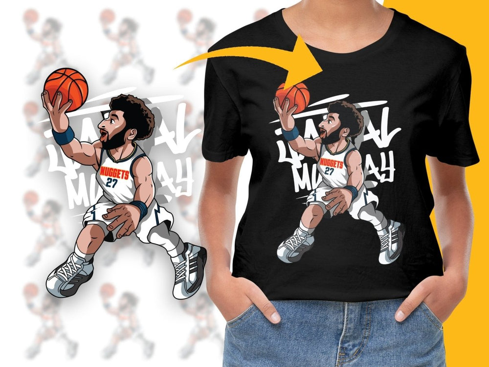 Jamal Murray Nuggets Dynamic Basketball Player Dunking Action PNG File - Teepew