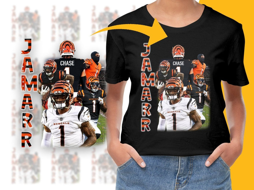 Jamarr Chase Bengals Football Star Number 1 Graphic PNG File - Teepew