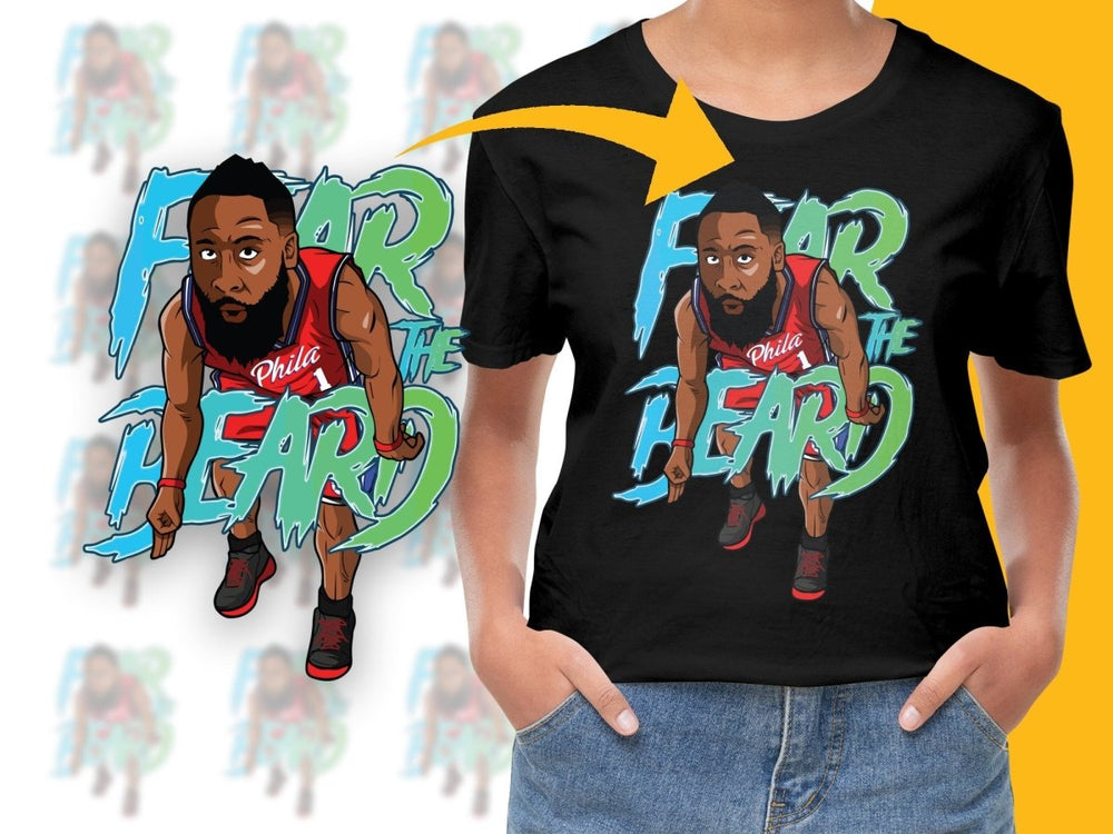 James Harden Fear The Beard Philadelphia 76ers Basketball Star PNG File - Teepew