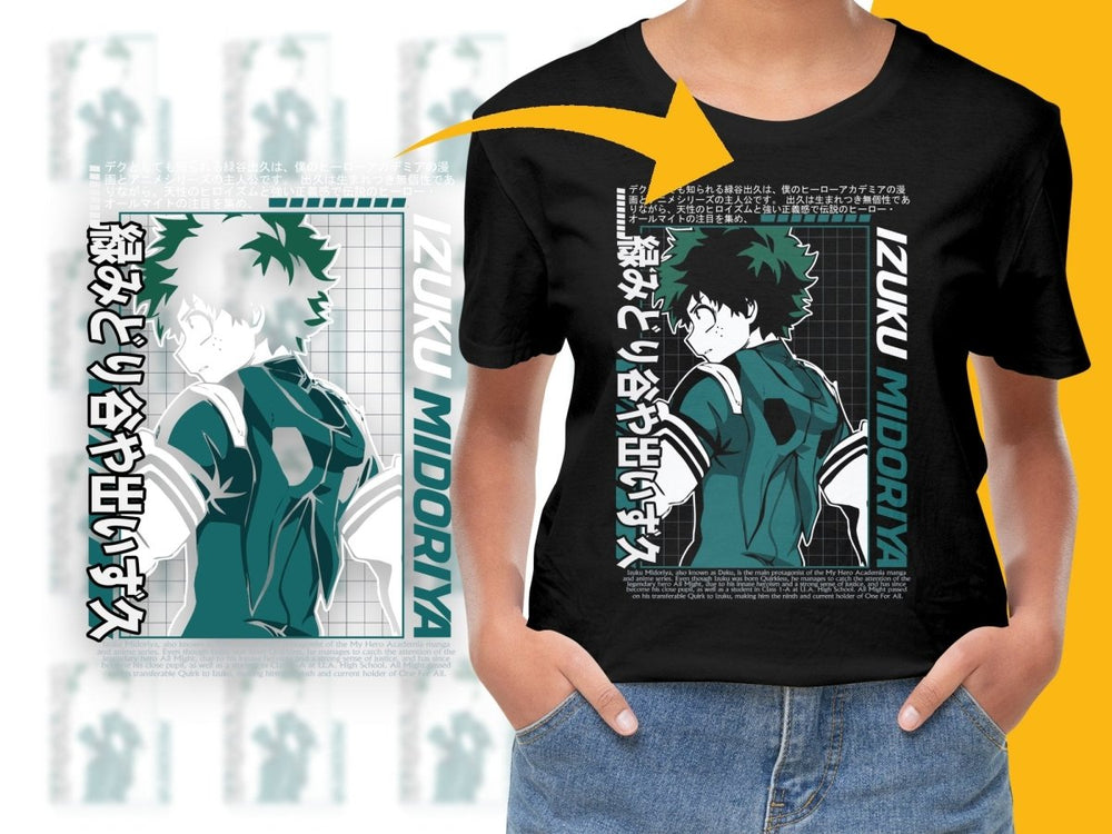 Japanese Anime Midoriya Themed Cool Graphic PNG File - Teepew