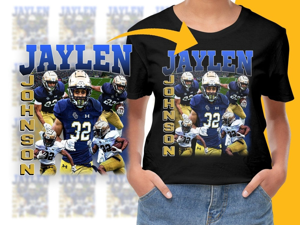 Jaylen Johnson Football Action Scene Custom PNG File - Teepew