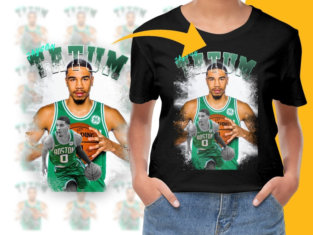 Jayson Tatum Boston Green Basketball Player Bootleg PNG File - Teepew