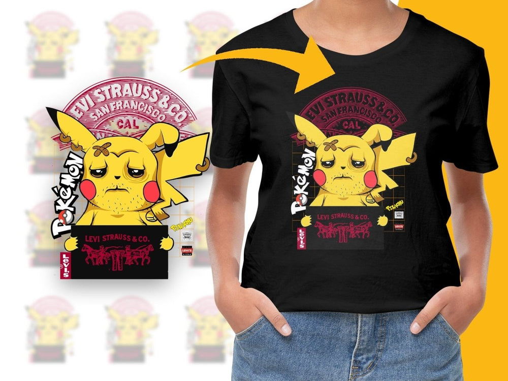 Jean Brand Strauss Pikachu Graphic Design PNG File - Teepew
