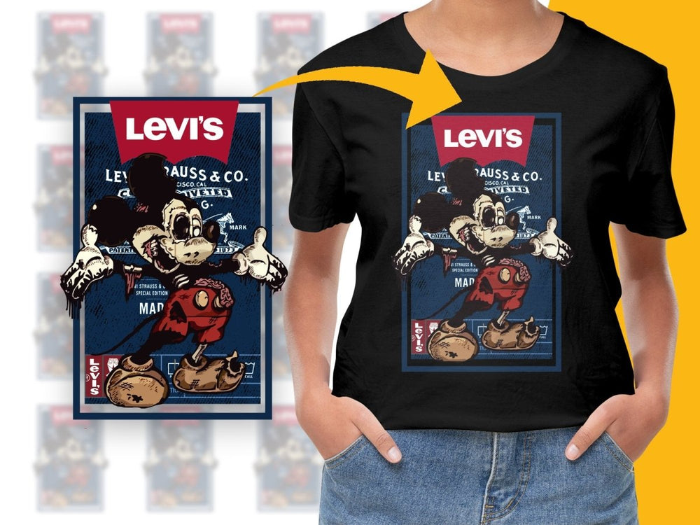 Jeans Brand x Disney Collab Featuring Mickey Mouse PNG File - Teepew