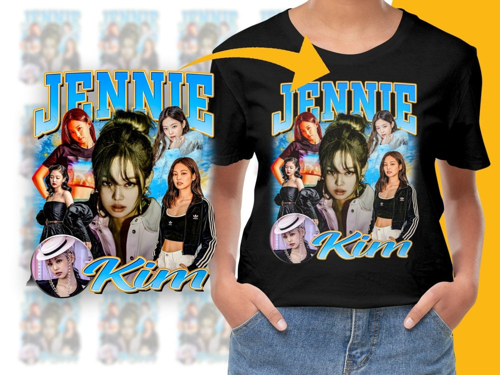 Jennie Kim Bootleg Graphic Fan Art Collage PNG File - Teepew