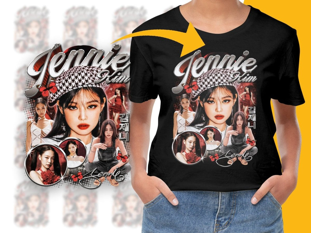 Jennie Red and Black Kpop PNG File - Teepew