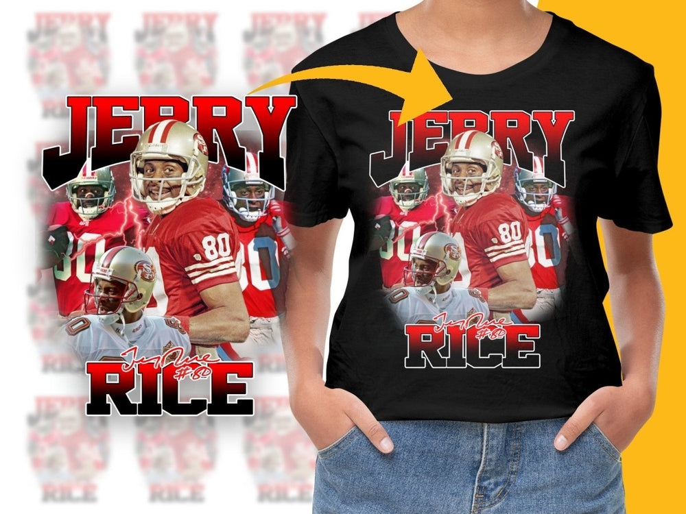 Jerry Rice Legendary NFL Player #80 Tribute PNG File - Teepew