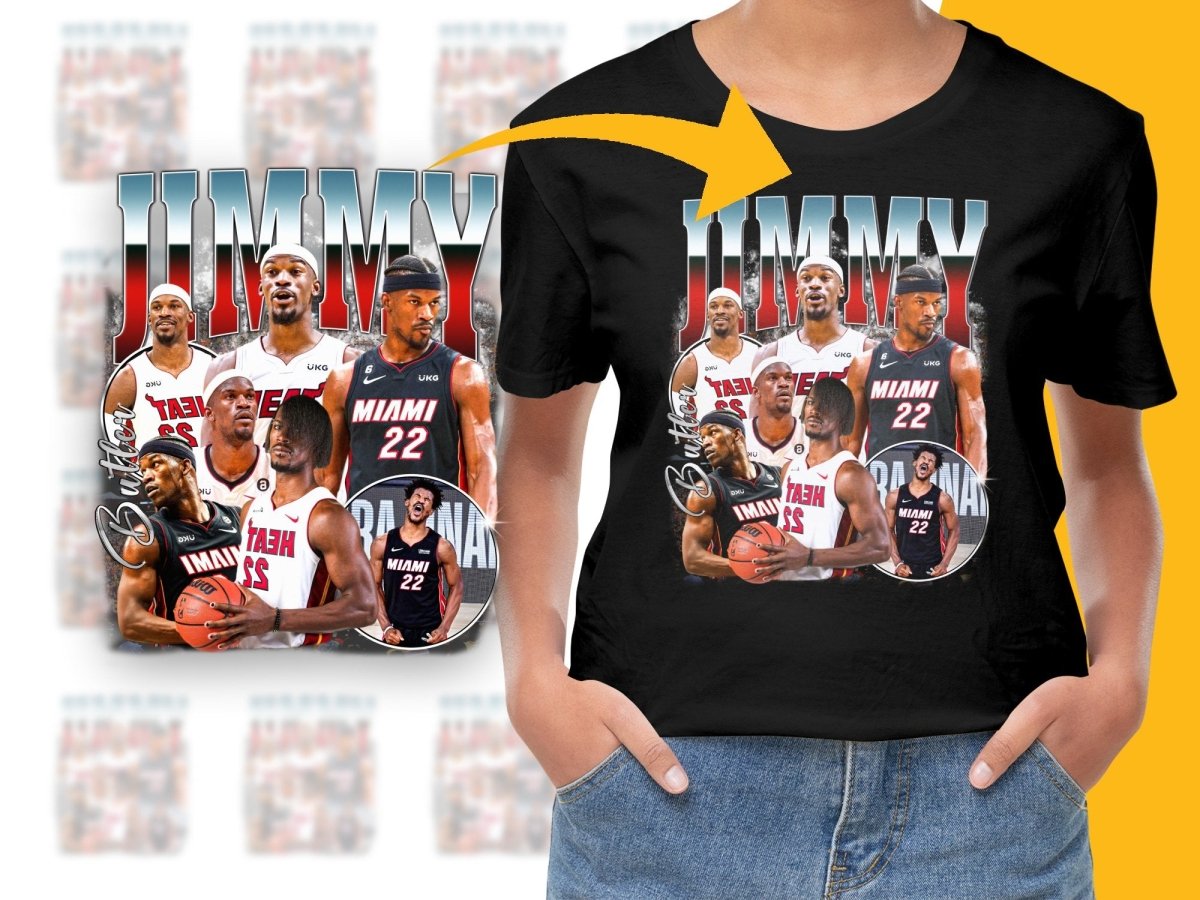 Jimmy Butler Miami Heat Iconic Basketball Star Bootleg Graphic T-Shirt - Teepew