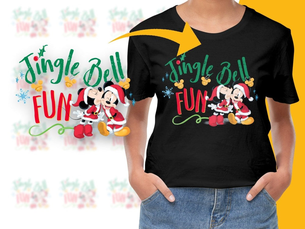Jingle Bell Fun Christmas Mickey Minnie PNG File - Teepew