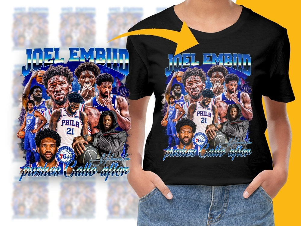 Joel Embiid 76ers Bootleg Graphic Basketball PNG File - Teepew