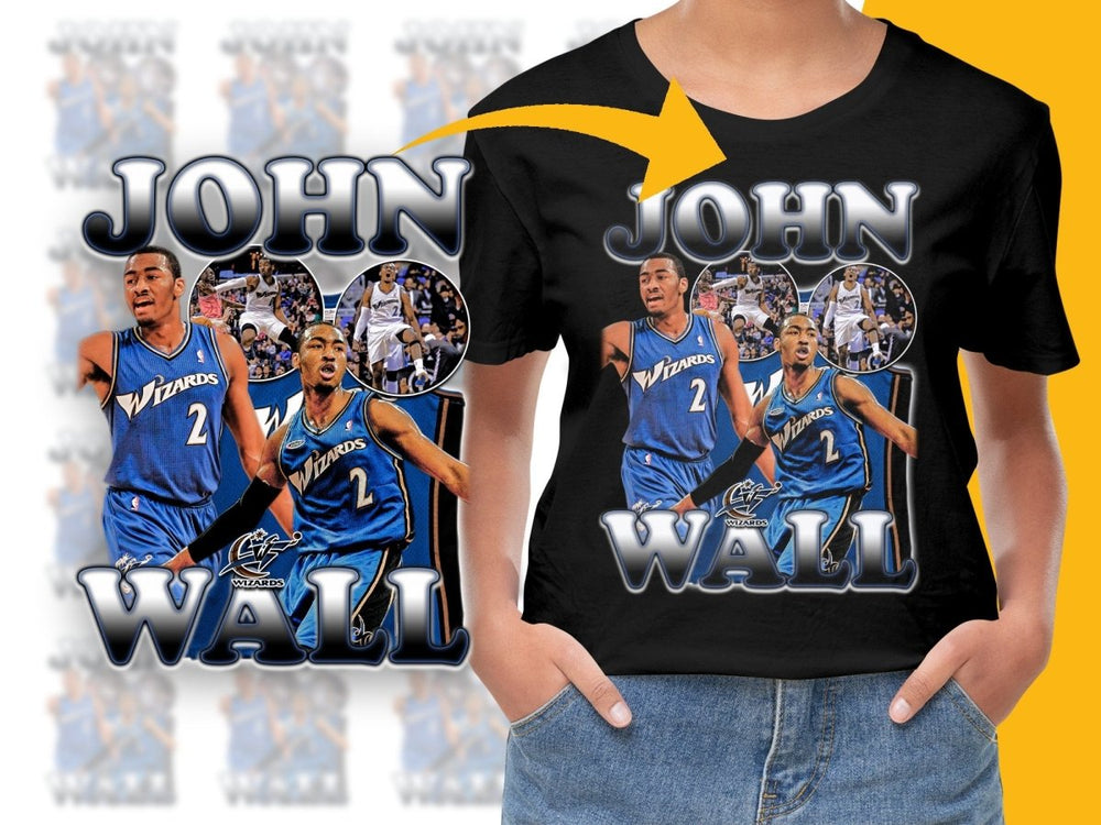 John Wall Wizards Blue Themed Athletic Wear PNG File - Teepew