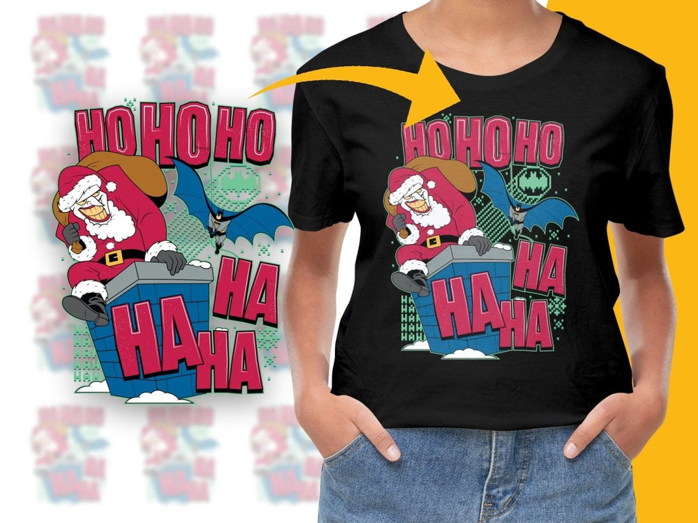 Joker as Santa and Batman in the Sky Christmas PNG File - Teepew
