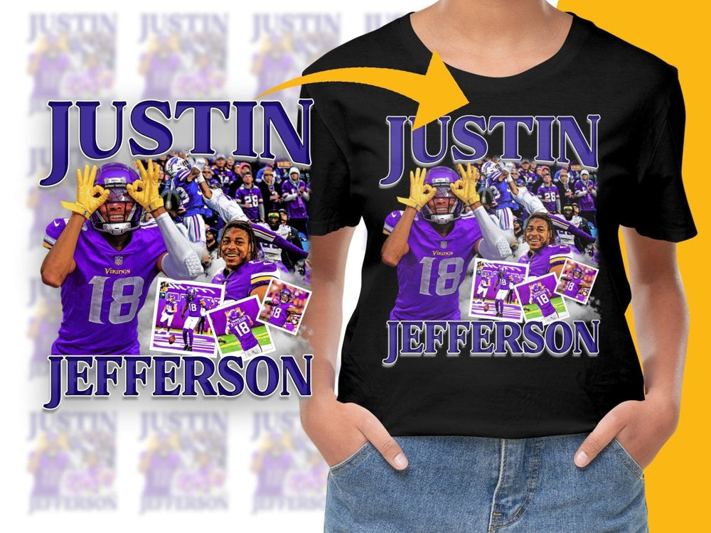 Justin Jefferson Purple Graphic PNG File - Teepew