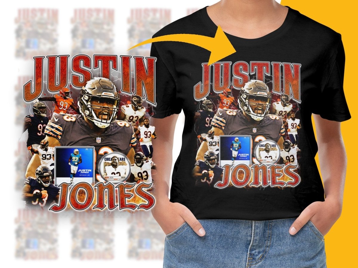 Justin Jones NFL Football Bootleg Graphic Design PNG File - Teepew