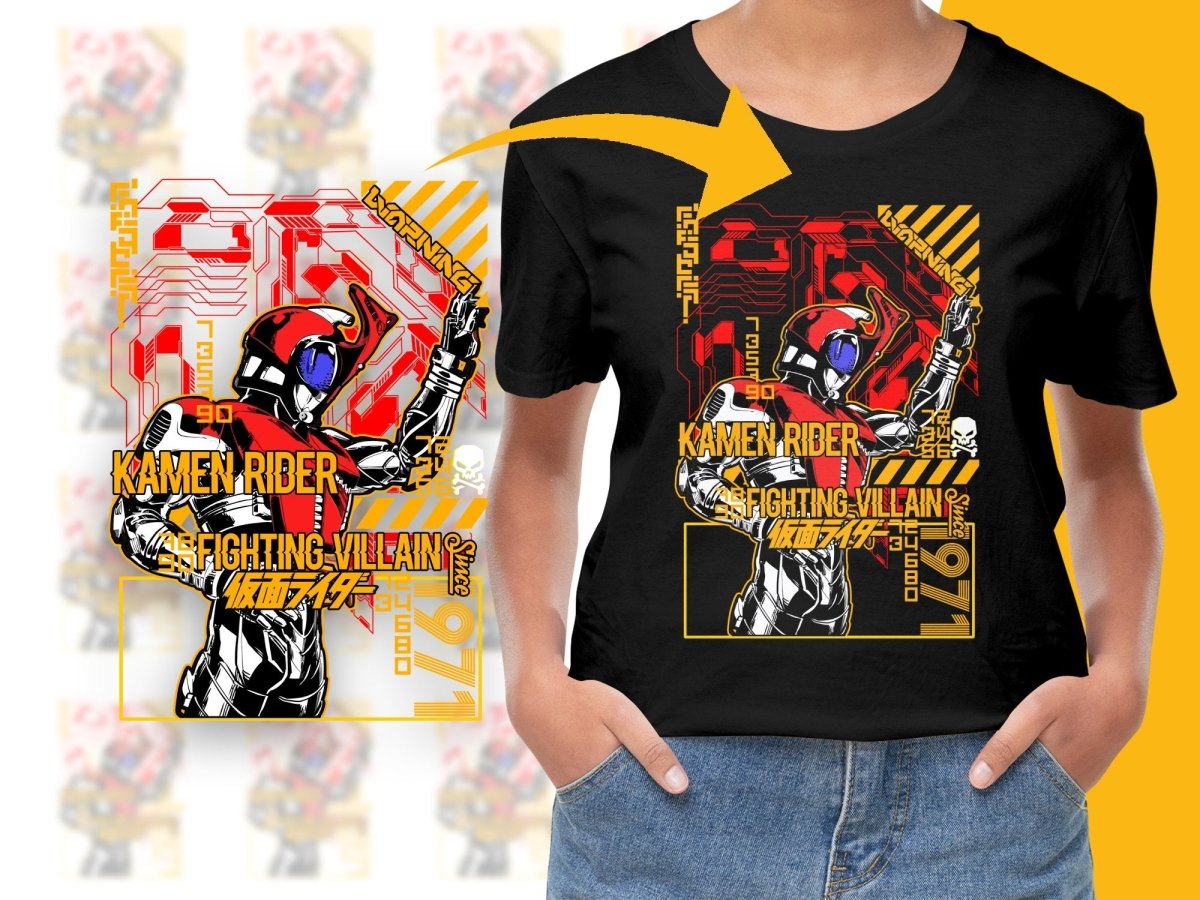 Kamen Rider Fighting Villain Retro Style PNG File - Teepew