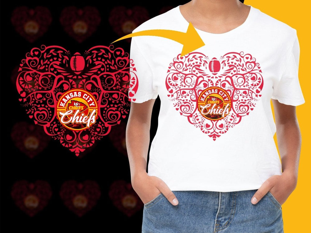 Kansas City Chiefs Heart Design Graphic PNG File - Teepew
