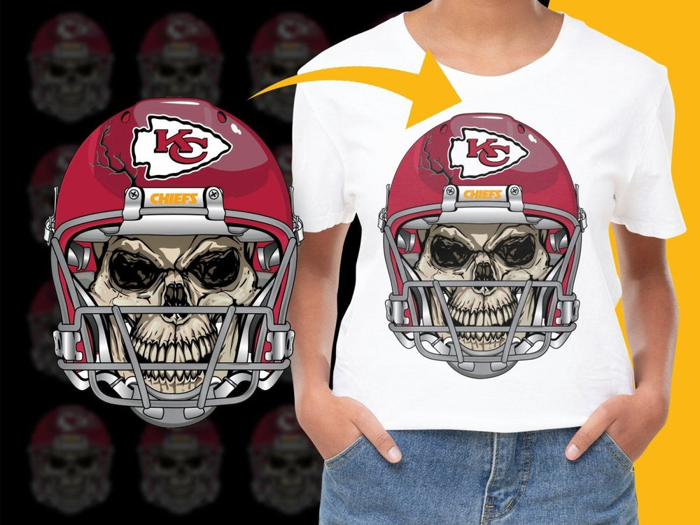 Kansas City Chiefs Skull Design Graphic PNG File - Teepew