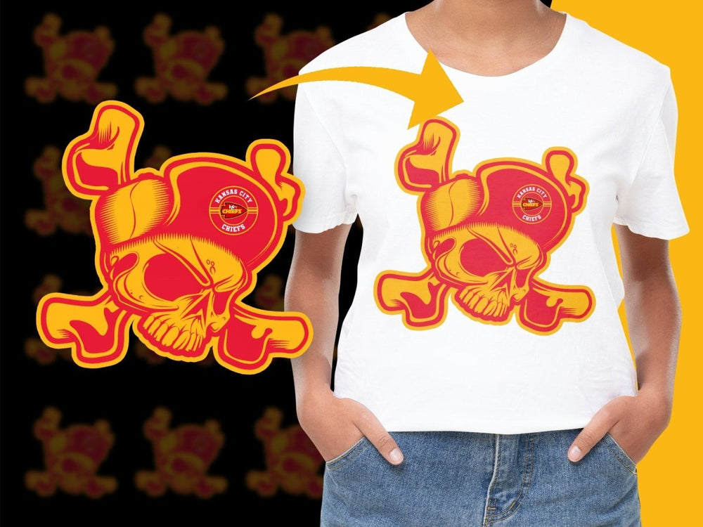 Kansas City Chiefs Skull Design Graphic PNG File - Teepew