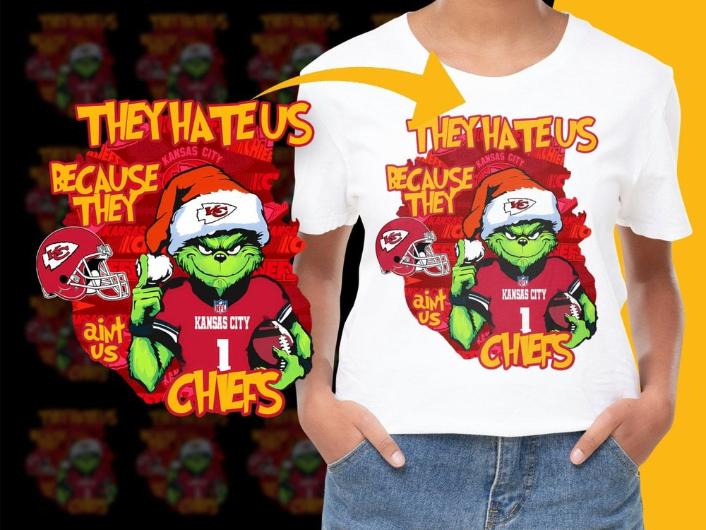 Kansas City Chiefs They Hate Us Grinch Christmas PNG File - Teepew
