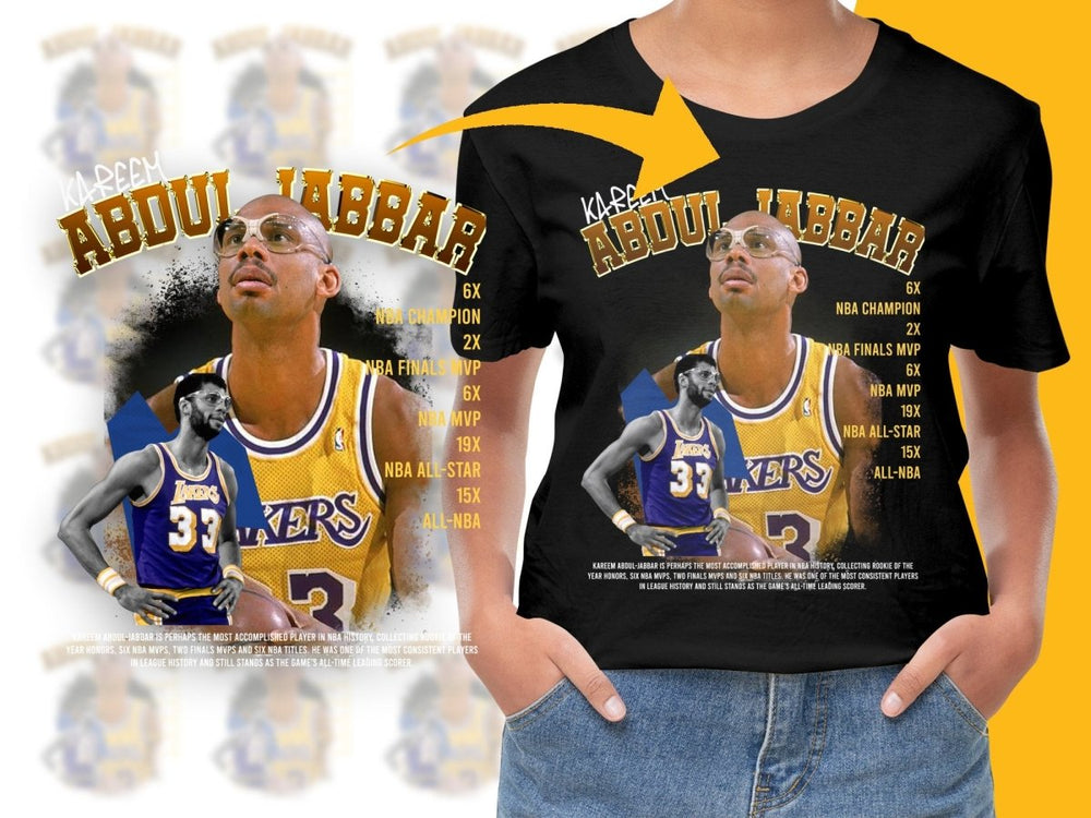 Kareem Abdul - Jabbar Los Angeles Lakers NBA Champion Accomplished Player Bootleg PNG File - Teepew
