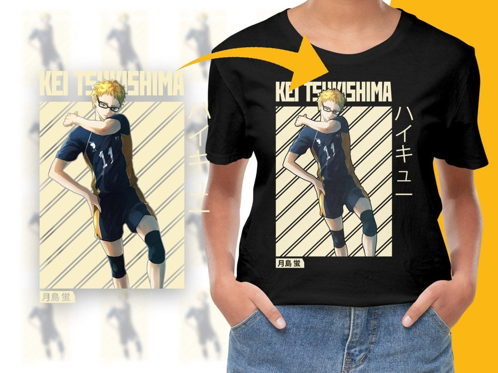 Kei Tsukishima Haikyuu Anime Character PNG Digital - Teepew