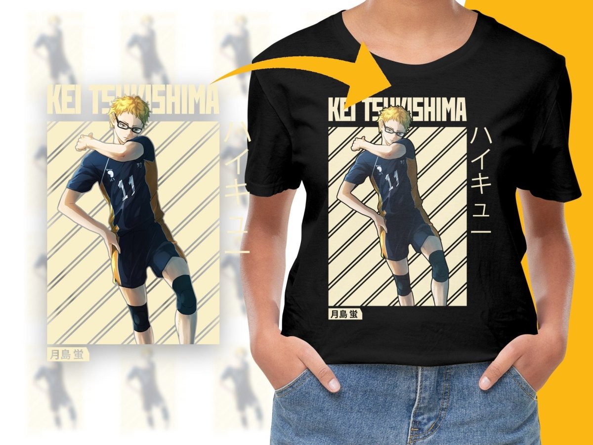 Kei Tsukishima Haikyuu Anime Character PNG Digital - Teepew