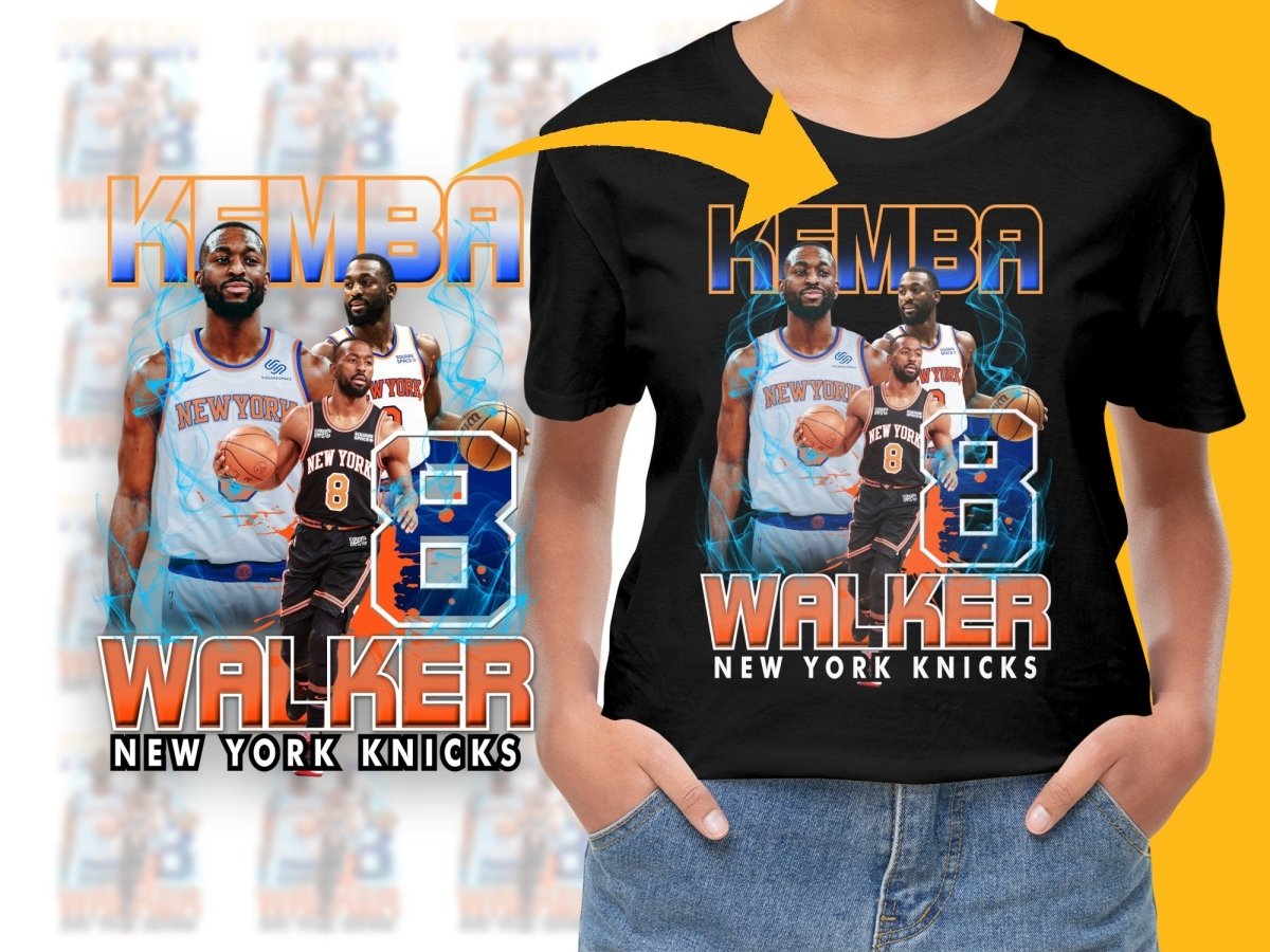 Kemba Walker Number 8 New York Knicks Basketball Star Bootleg PNG File - Teepew