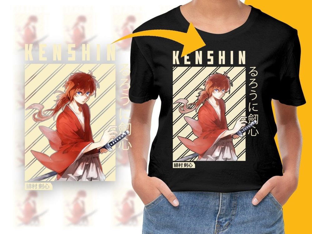 Kenshin Rurouni Samurai Anime Character PNG Digital - Teepew