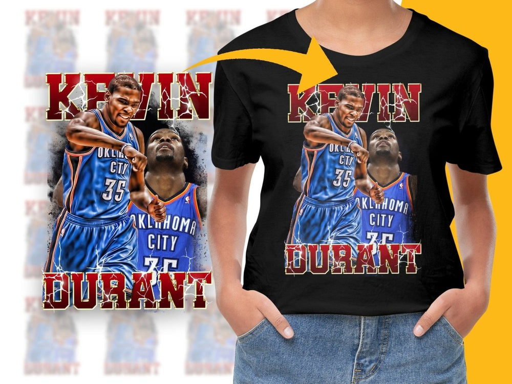 Kevin Durant Oklahoma City Thunder Basketball Star Bootleg PNG File - Teepew
