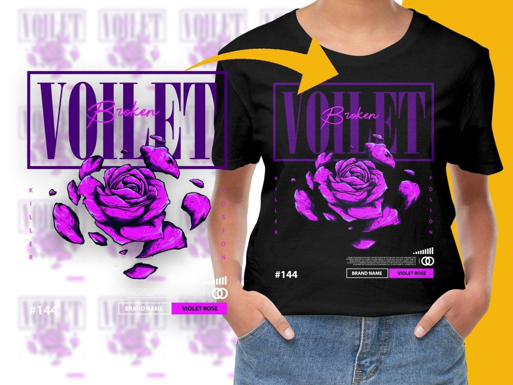 Killer Poison Violet Broken Rose Graphic Design PNG File - Teepew