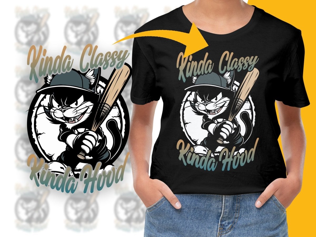 Kinda Classy Kinda Hood Cartoon Baseball PNG File - Teepew