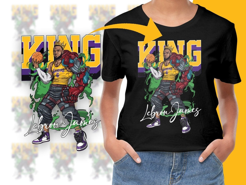 King 6 Lebron James Lakers Basketball PNG File - Teepew