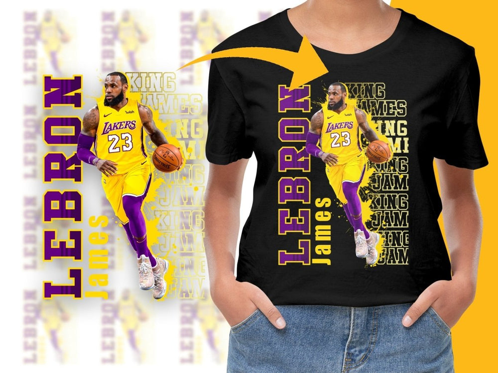 King Lebron James Basketball Star Lakers Number 23 Bootleg PNG File - Teepew