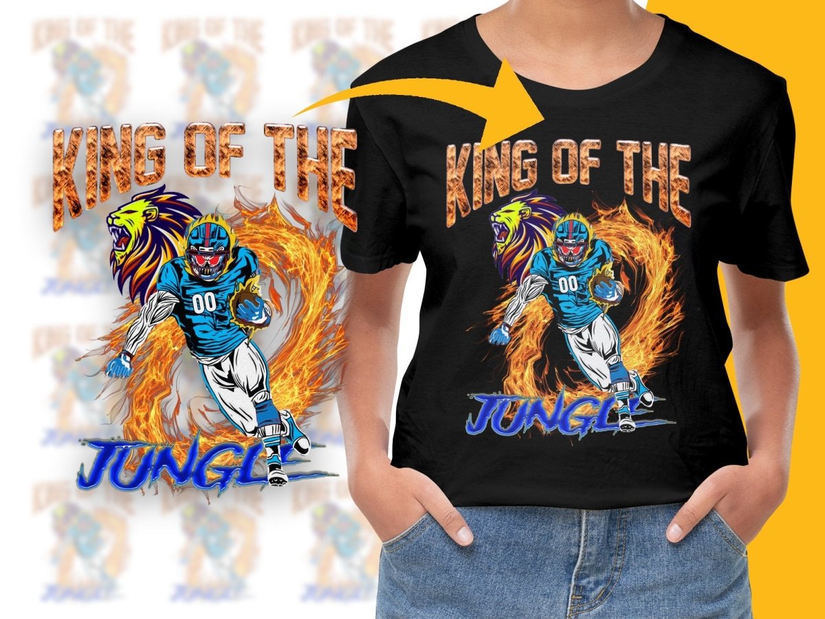 King of the Jungle Fire Lion Football PNG File - Teepew