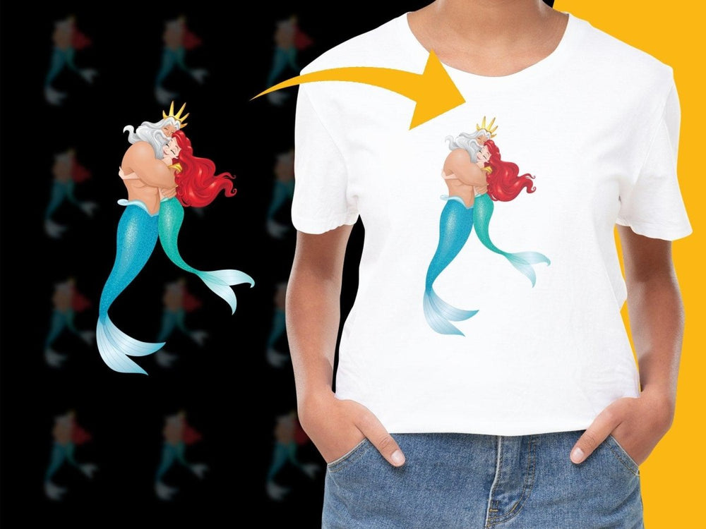 King Triton and Ariel Hugging Graphic PNG File - Teepew