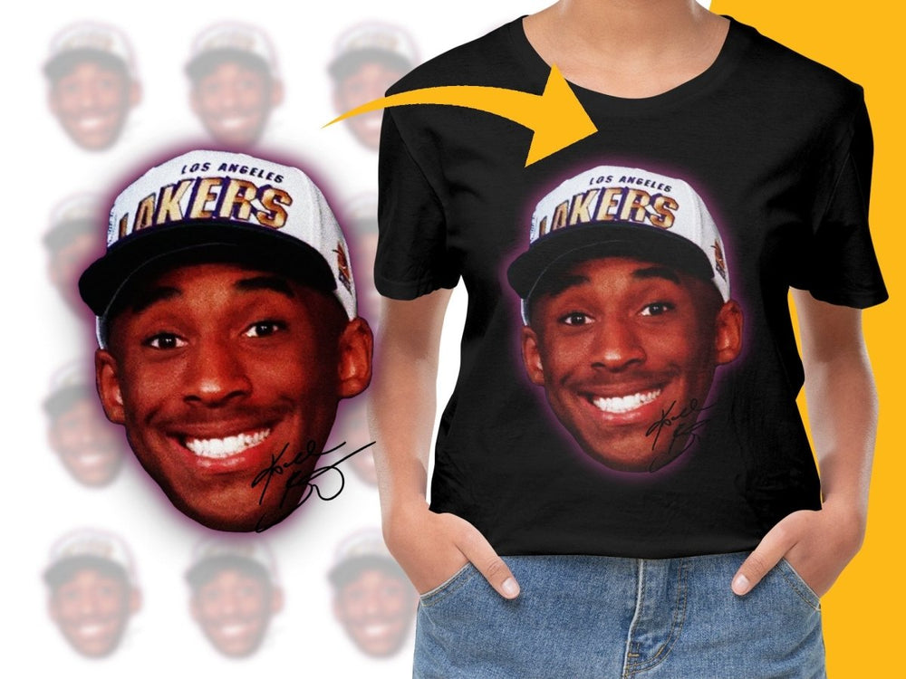 Kobe Bean Bryant Head Los Angeles Lakers Cap Signed Bootleg PNG File - Teepew
