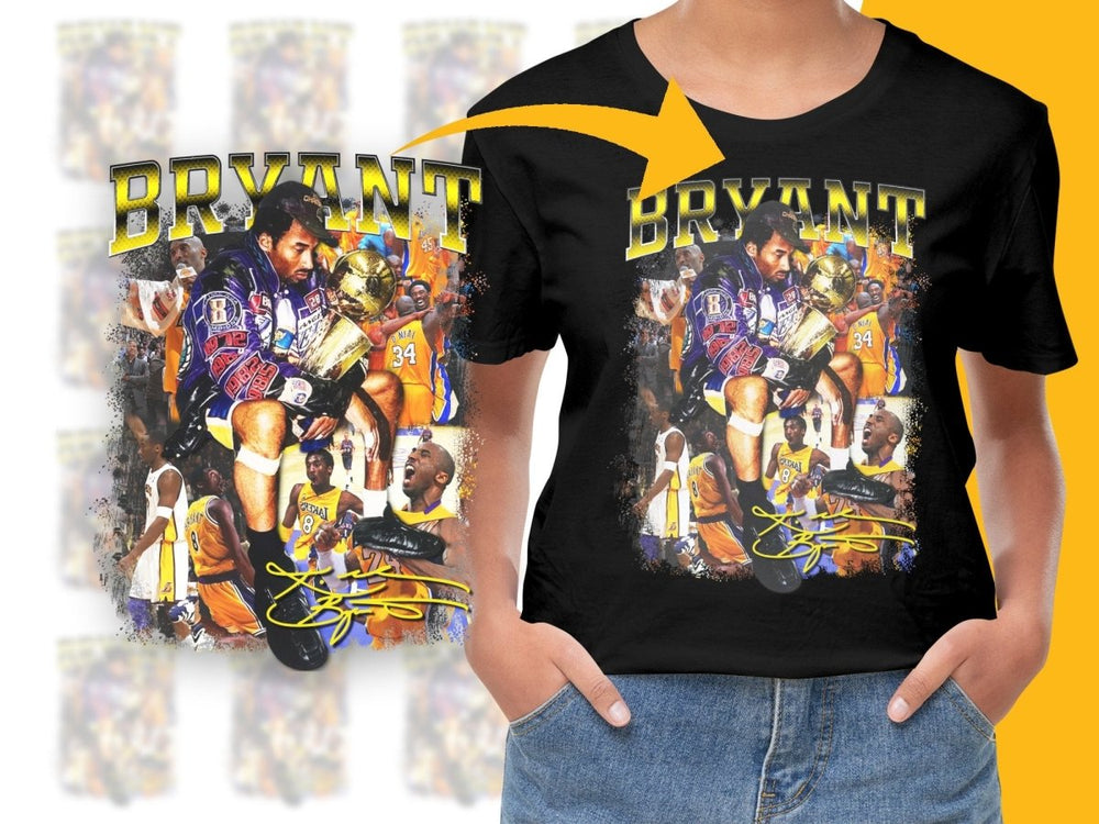 Kobe Bryant Basketball Champion Moments Signed Bootleg Graphic PNG File - Teepew