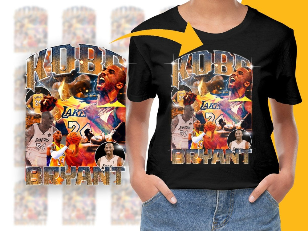 Kobe Bryant Basketball Star Los Angeles Lakers Bootleg PNG File - Teepew