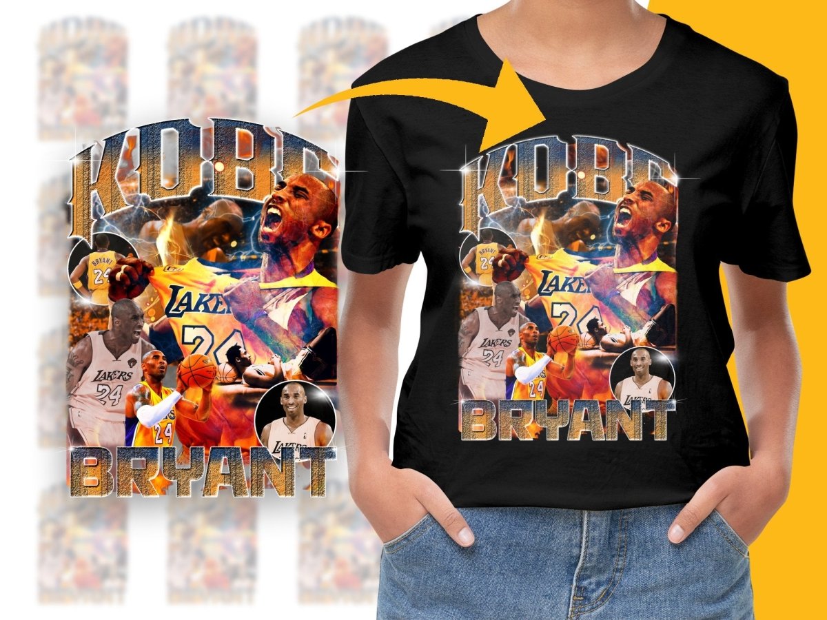 Kobe Bryant Basketball Star Los Angeles Lakers Bootleg PNG File - Teepew
