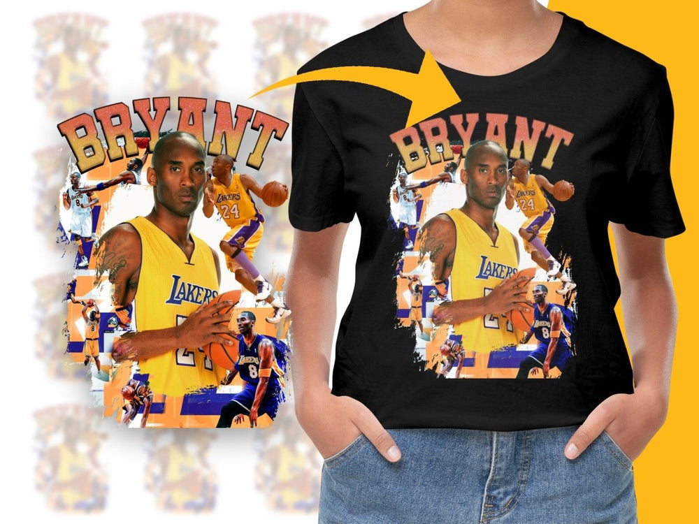Kobe Bryant Basketball Star Los Angeles Lakers Bootleg PNG File - Teepew