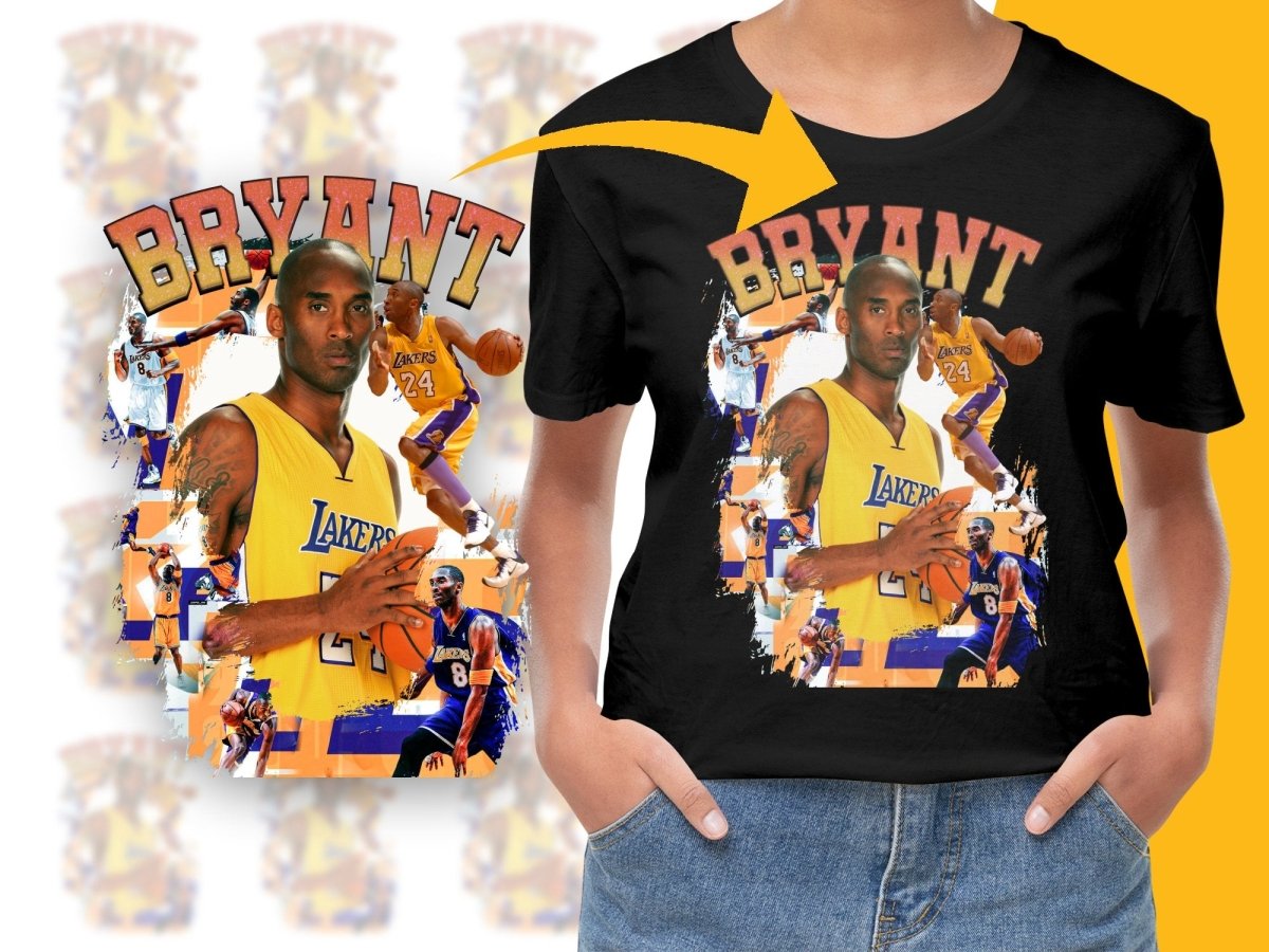 Kobe Bryant Basketball Star Los Angeles Lakers Bootleg PNG File - Teepew